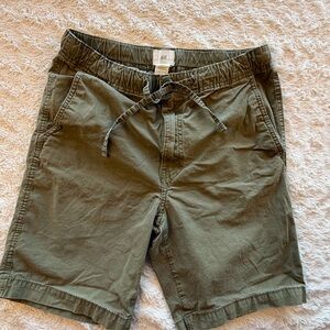 H&M Men's Olive Green Drawstring Hybrid Shorts